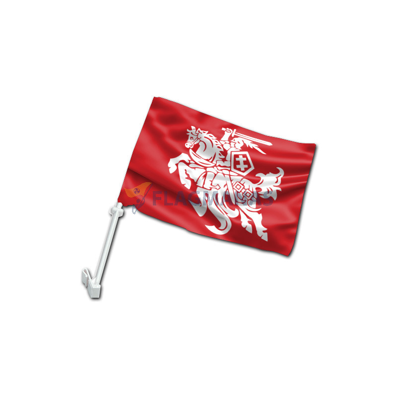 Raudona Vyčio automobilinė vėliavėlė su koteliu