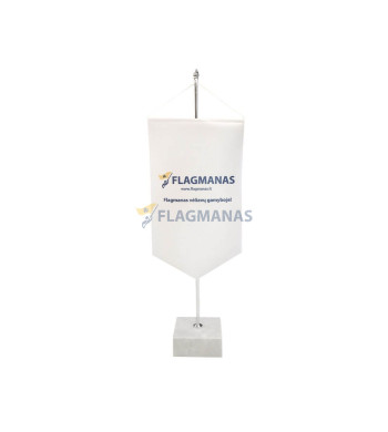 Vienvietis gairelės stovelis Arrow, marmurinis, baltos spalvos
