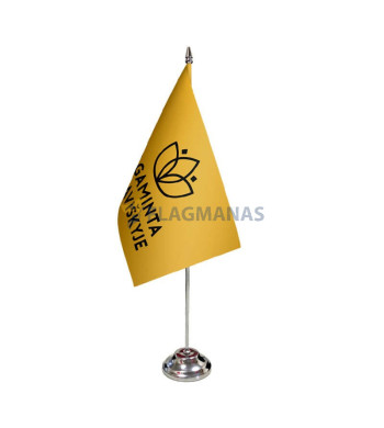 „Pagaminta Vilkaviškyje“ stalinė vėliavėlė, 12 x 20 cm, geltona