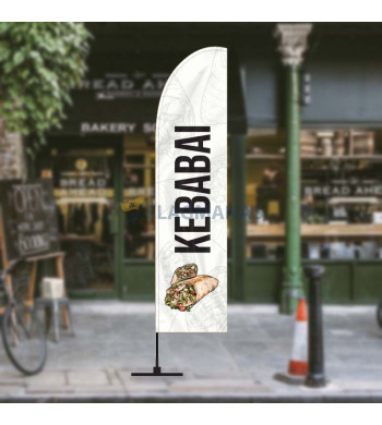 Reklaminė vėliava su dizainu „Kebabai“