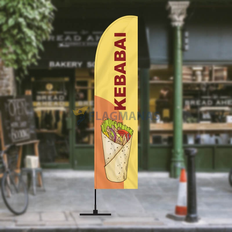 Reklaminė vėliava su dizainu „Kebabai“ IV