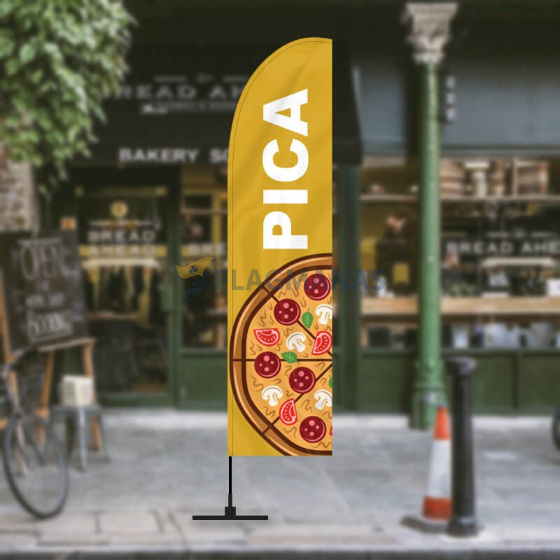 Reklaminė vėliava su dizainu „Pica“