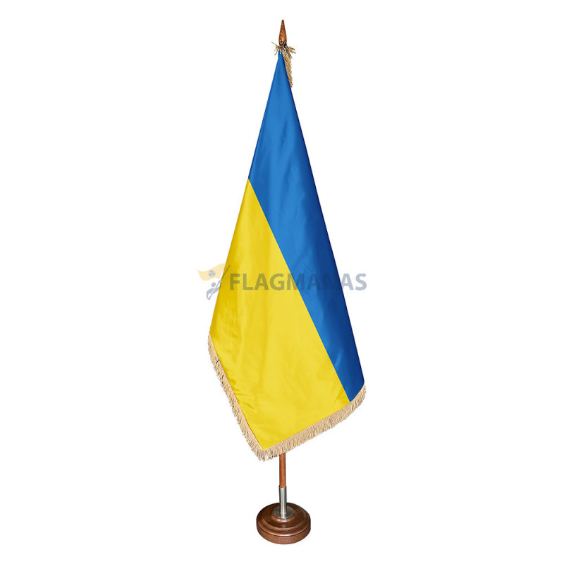 Ukrainos vėliava su kutais, šilko blizgesio