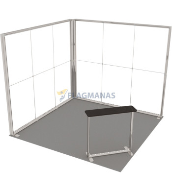 Parodų sistema GO Corner, 9m² (3x3)