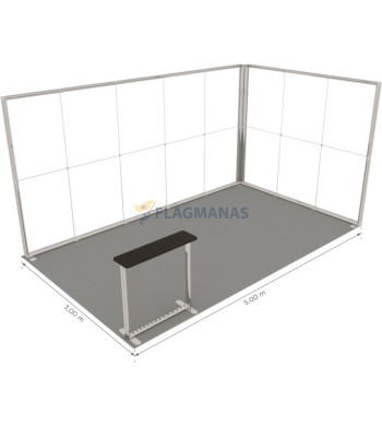 Parodų sistema GO Corner, 15m² (5x3)