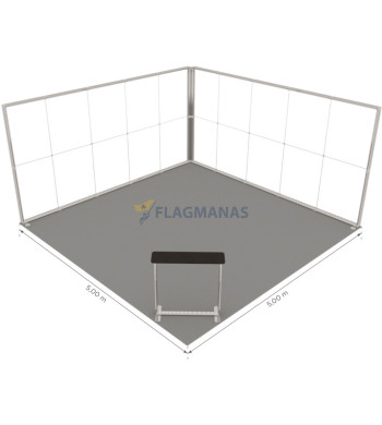 Parodų sistema GO Corner, 25m² (5x5)