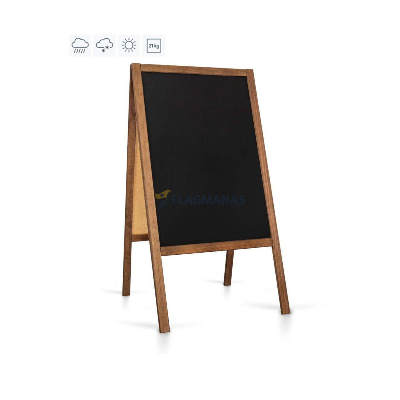 Pastatomas kreidinis stovas reklamai, dvipusis, 65x118 cm (tinka visoms oro sąlygoms)