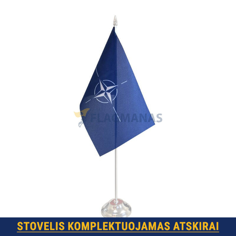 NATO stalinė vėliavėlė, 12 x 20 cm