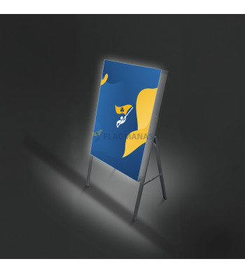 Šviečiantis pastatomas stovas reklamai, A1, vienpusis
