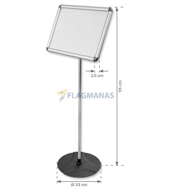 Informacinis stovas Rounded Silver, A3