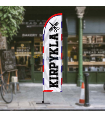 Reklaminė vėliava su dizainu „Kirpykla (Barber Colorway)“