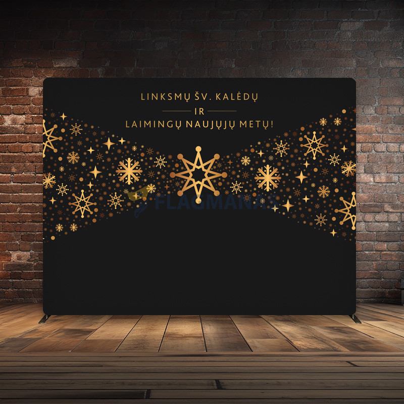 Tekstilinė sienelė su dizainu „Linksmų Šv. Kalėdų ir laimingų Naujųjų metų!“ II