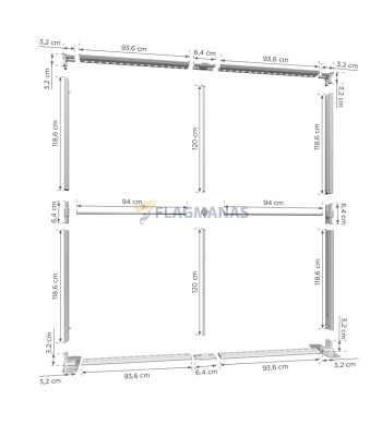 Mobili šviesdėžė Flagman Pro Black, 200 x 250 cm