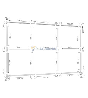 Mobili šviesdėžė Flagman Pro Black, 300 x 250 cm