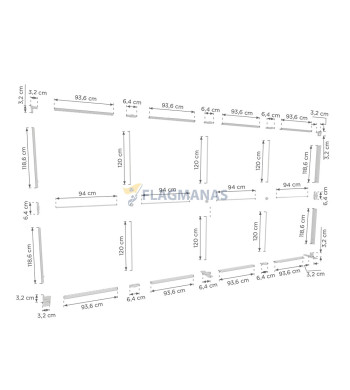 Mobili šviesdėžė Flagman Pro Black, 400 x 250 cm