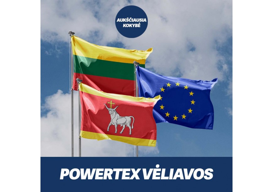 PowerTex vėliavų gamyba - ypač tvirtos lauko vėliavos