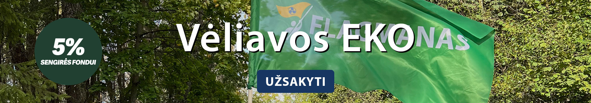 Vėliava pagal užsakymą EKO, perdirbtos tekstilės